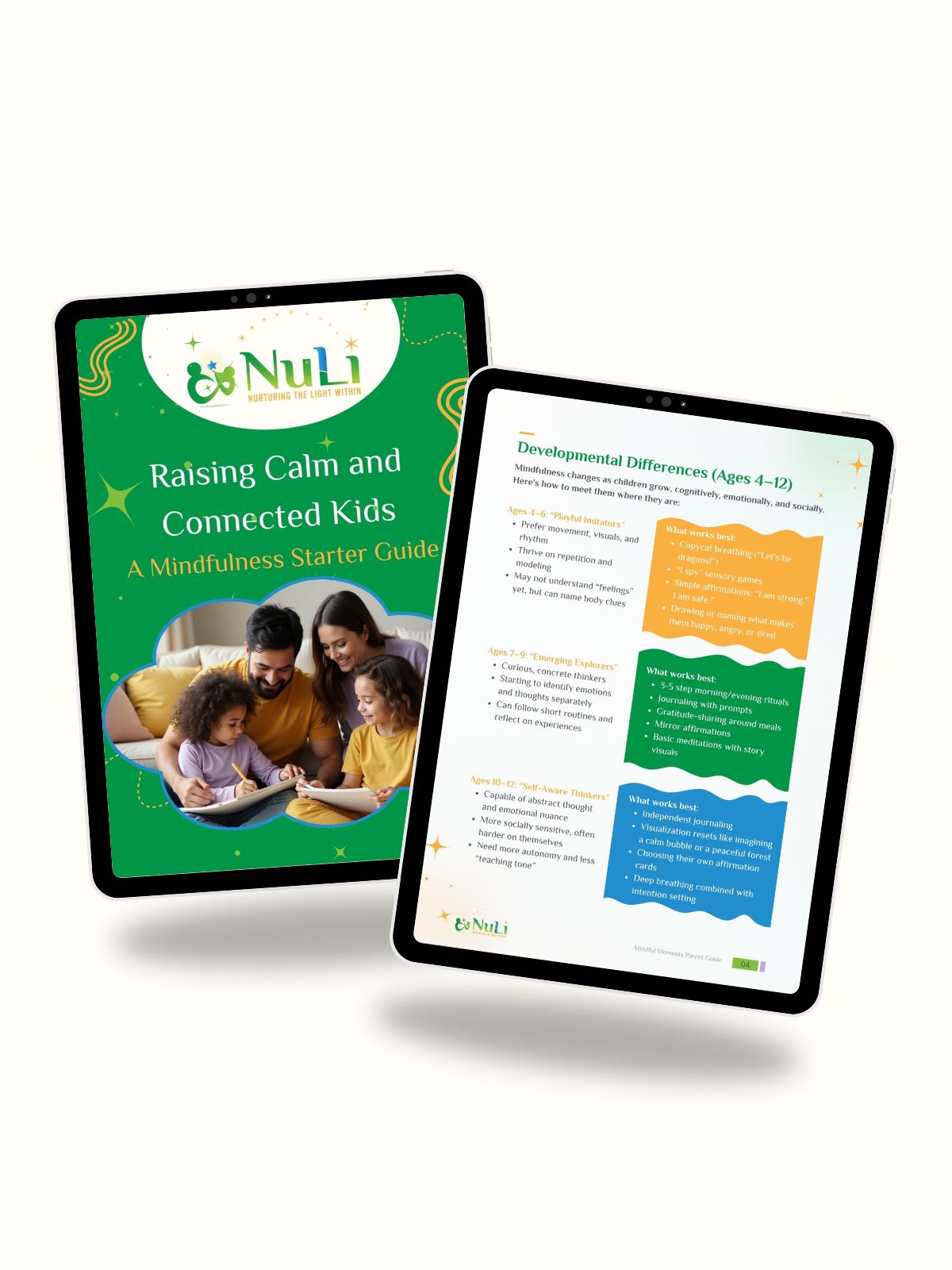 Digital cover of Mindfulness Starter Guide for Parents — printable PDF teaching mindful parenting, calm routines, and emotional tools for kids ages 4–12.